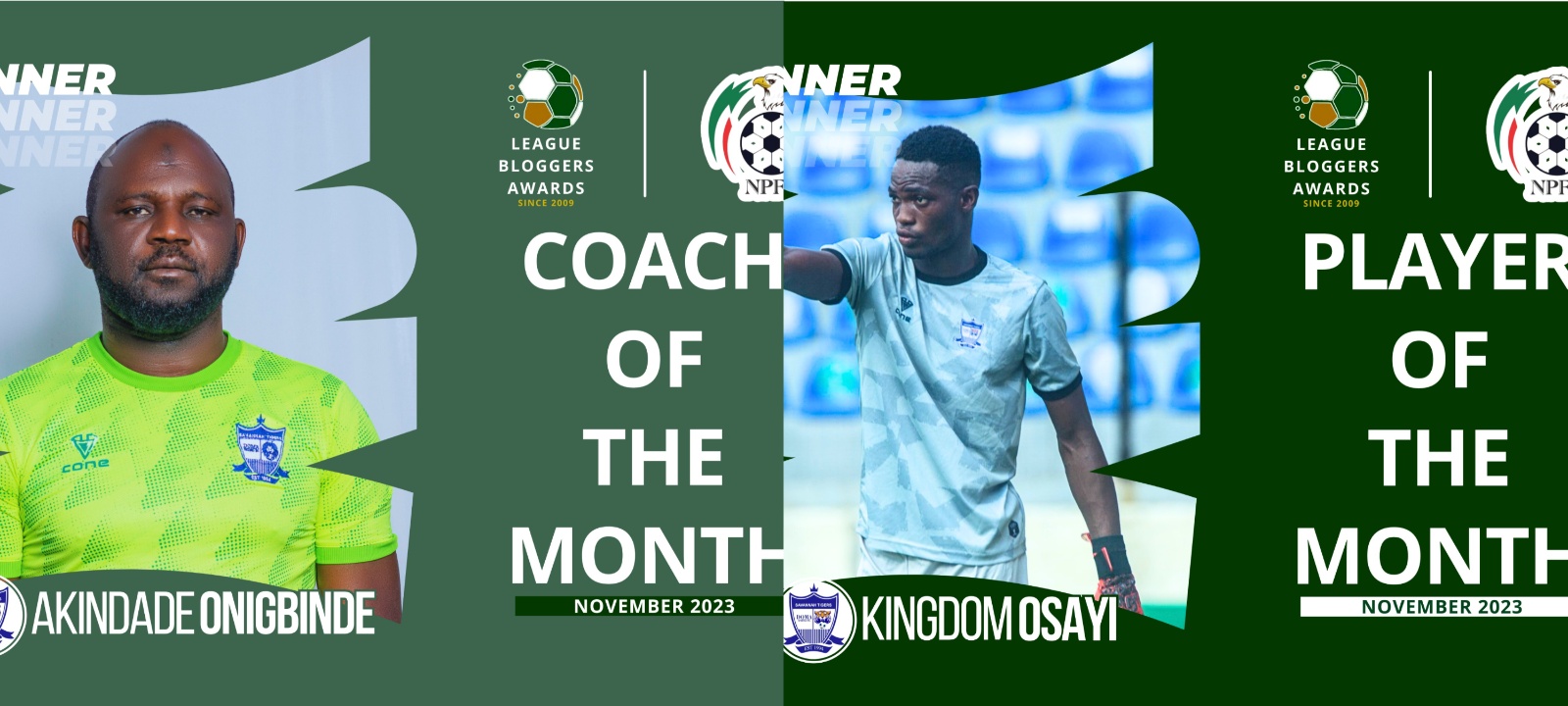 Doma United’s Osayi, Onigbinde win Player, Coach of the Month award