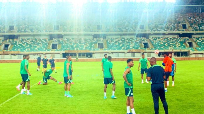 AFCON 2023: Super Eagles hold first training in Abidjan under floodlights