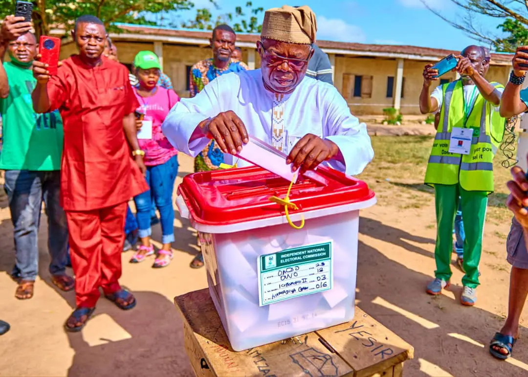 Ondo Decides: Aiyedatiwa’s deputy, Adelami votes in Owo